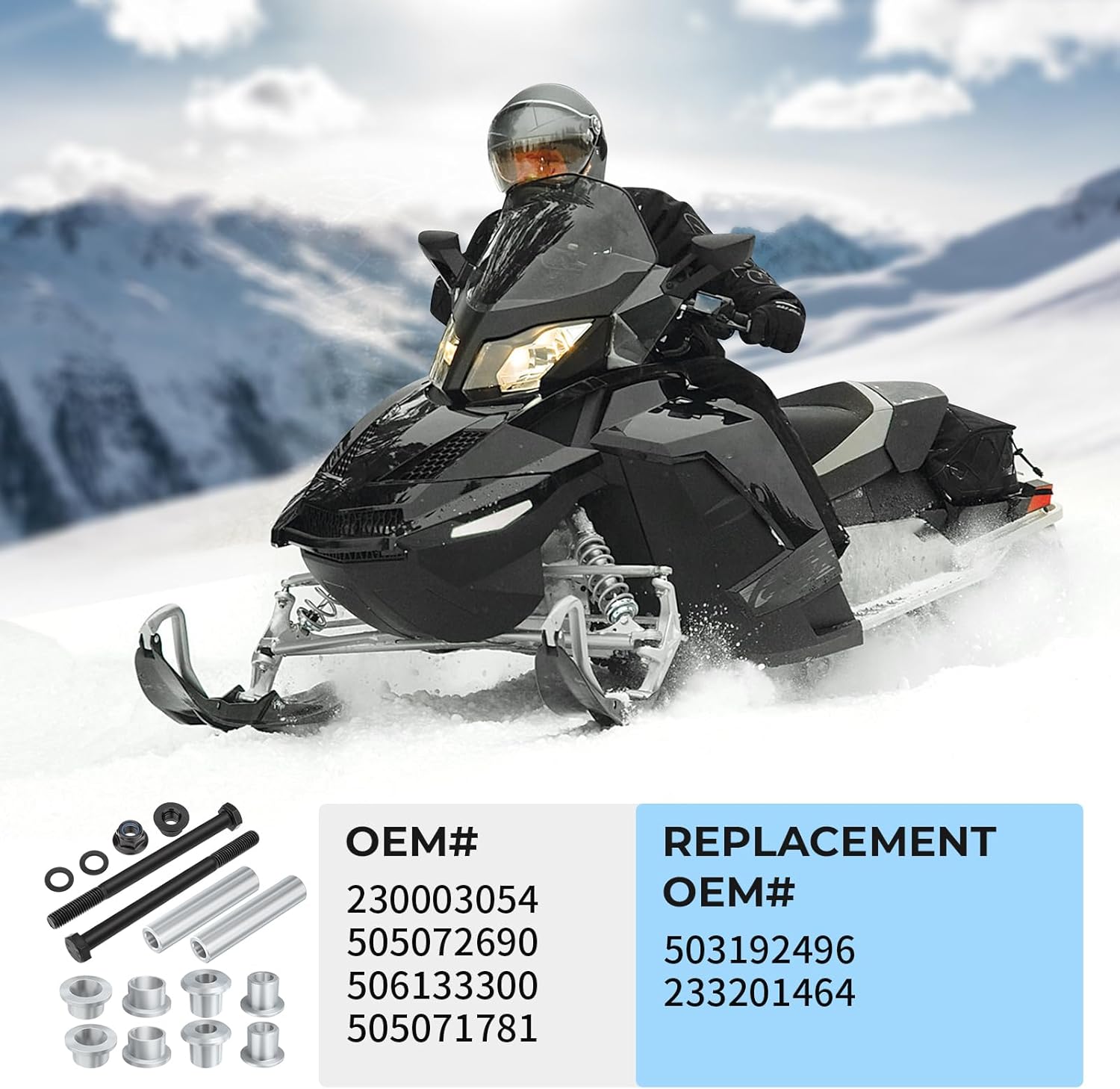 Front End Ski Leg Repair Kit for Ski-Doo GSX GTX MXZ Renegade Summit Grand Touring 2003-2015 OEM# 230003054 505072690 506133300 505071781