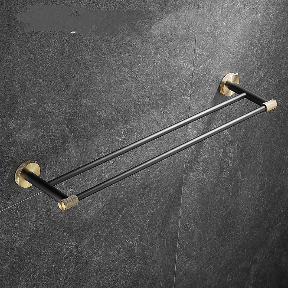 Toallero negro y gancho doble para baño juego de accesorios de acero