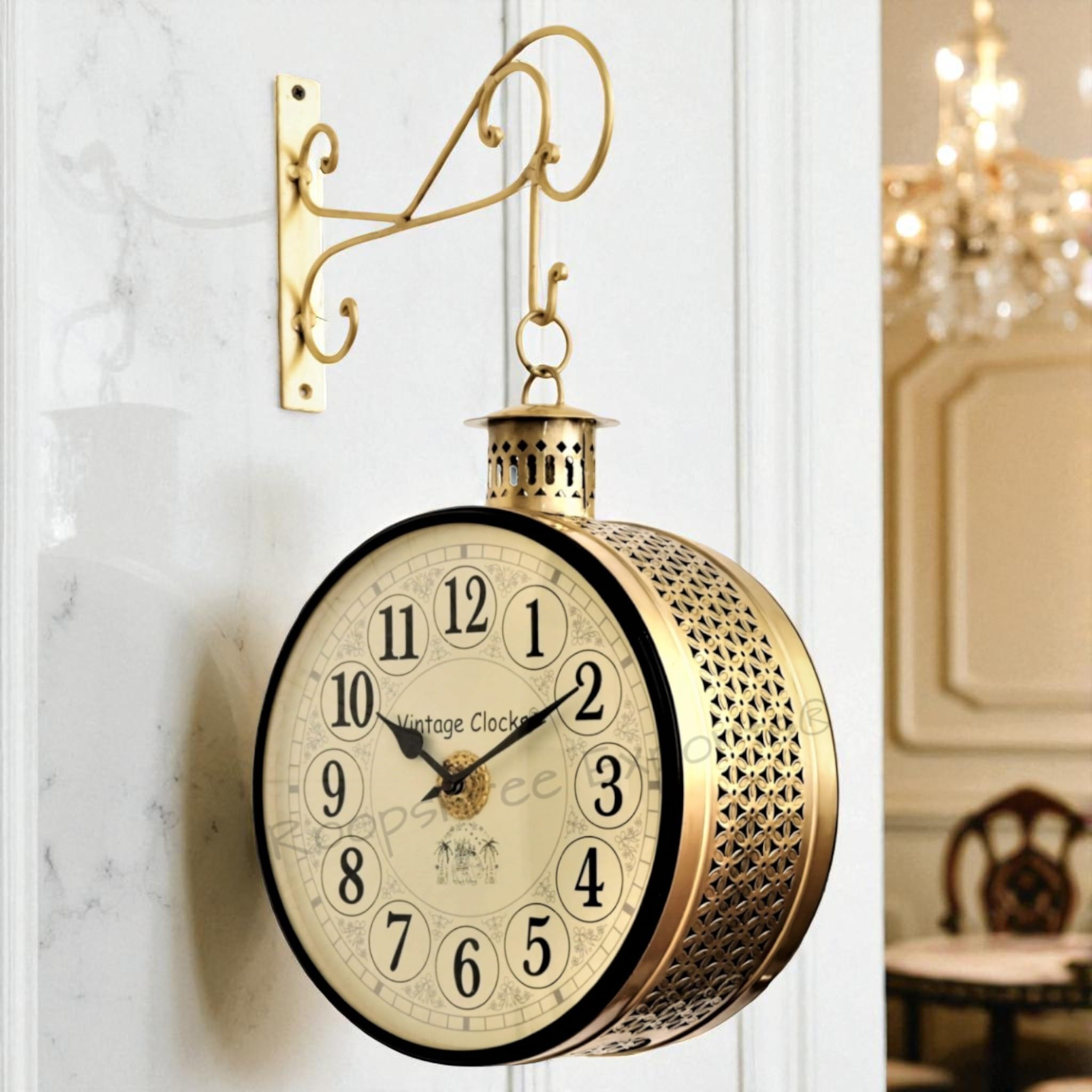 インテリア時計 antique wall clock Buy Vintage Clock Handcrafted Double Side Clock with English