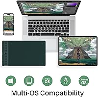 Vista 6 de HUION Inspiroy 2 Tableta de dibujo mediana con rueda de desplazamiento 8 teclas personalizadas Lápiz sin batería para arte digital, diseño, bocetos