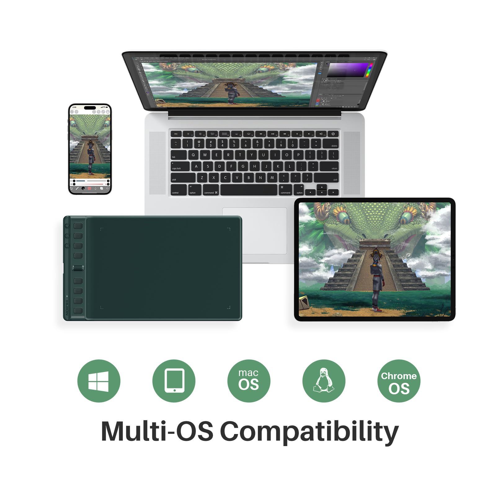 Inspiroy 2M Green graphics tablet