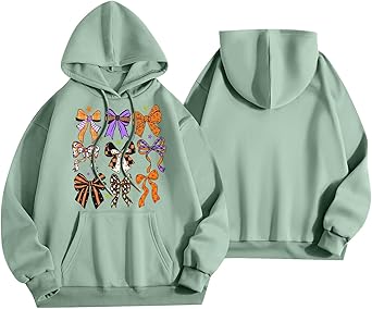 Halloween Hoodies for Women 2025 Fall Fashion Long Sleeve Cute Ghost Graphic Lightweight Hoodie with Pockets