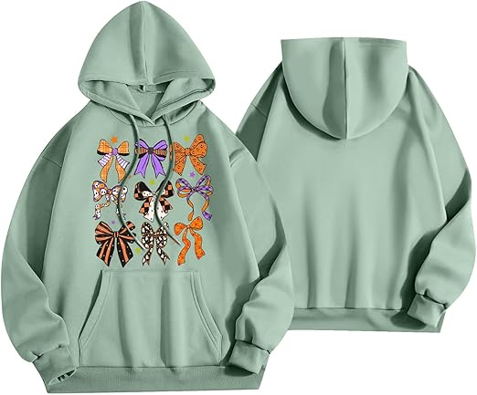 Halloween Hoodies for Women 2025 Fall Fashion Long Sleeve Cute Ghost Graphic Lightweight Hoodie with Pockets