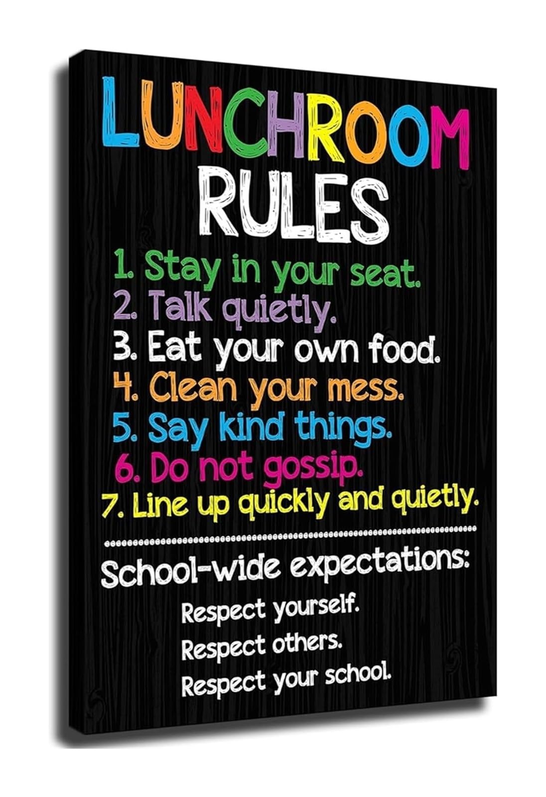 ZDVHOMCB Rustic Restaurant Rules Canvas Wall-Art Vintage Poster for Home Kitchen Decor Bar Man Cave Sign Unframed,08x12inch(20x30cm)