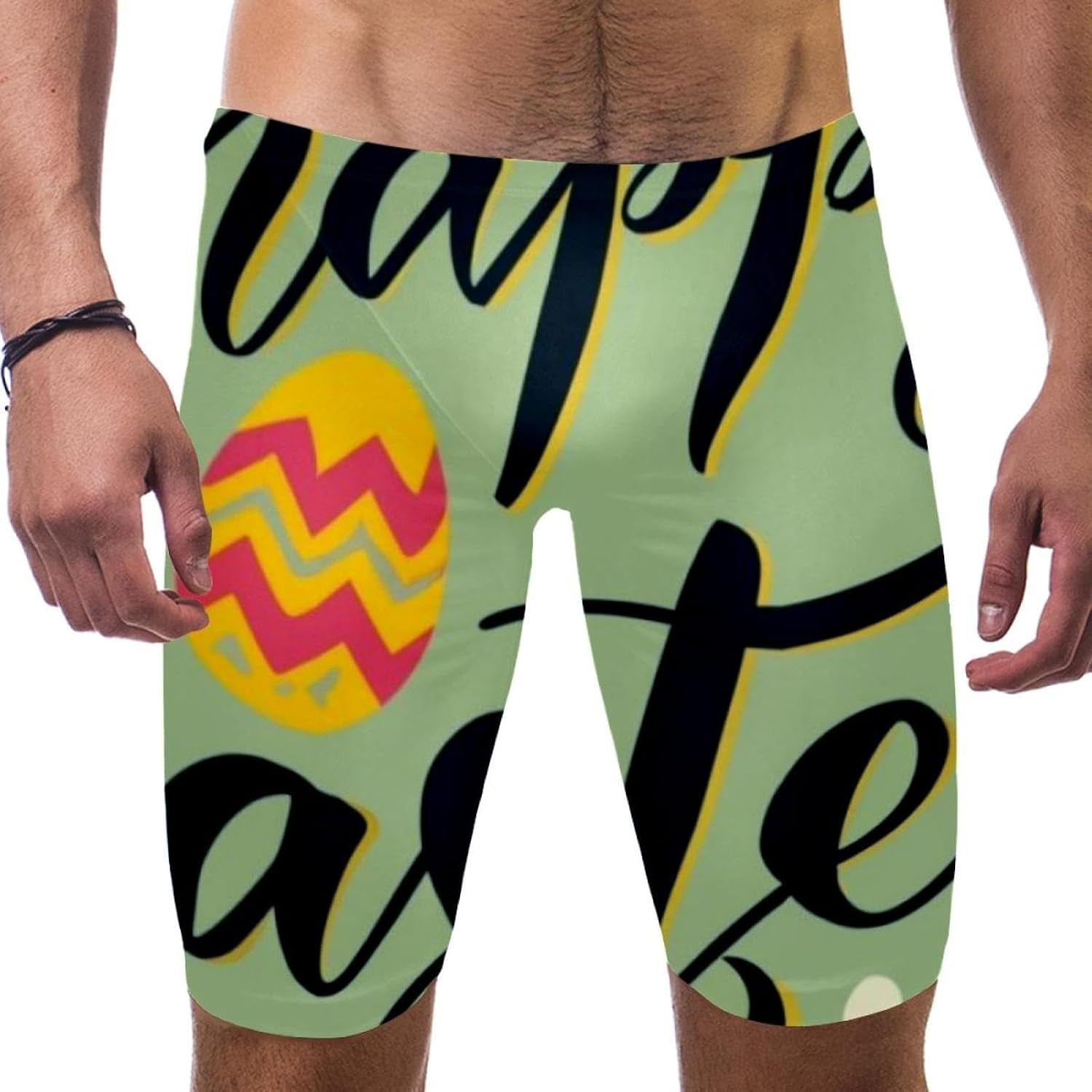 Happy Easter Men's Swimsuit Jammer Quick Dry Swim Jammer Racing & Training Swimsuit
