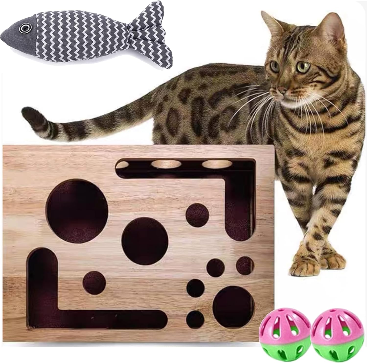 Cat Nail File Enrichment Box, Cat Scratch Puzzle Enrichment Box, Cat Scratchers for Indoor Cats, Nail File Stress Free Alternative to Clippers and Grinders,Contains Sandpaper Inside (1PC)