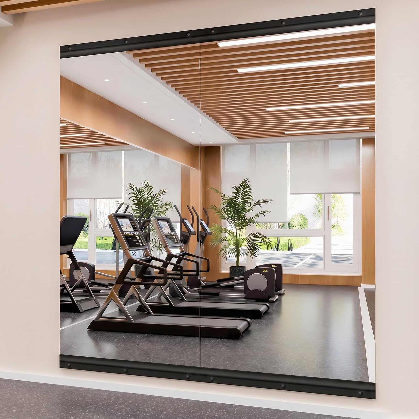 Photo 1 of brisafe Home Gym Mirror, 80X40 Inch(Each)-2PCS Large Frameless Tempered Glass Full Body Wall Mounted Mirror for Gym, Yoga, Exercise, Dance Studio