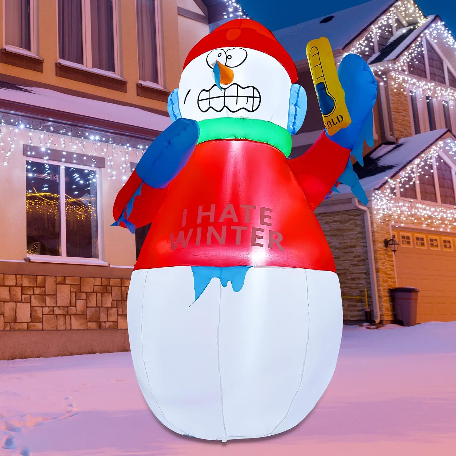 COMIN 6ft Christmas Inflatables Outdoor Decorations, Blow Up Snowman Inflatable with Built-in LEDs for Christmas Indoor Outdoor Yard Lawn Garden Decorations