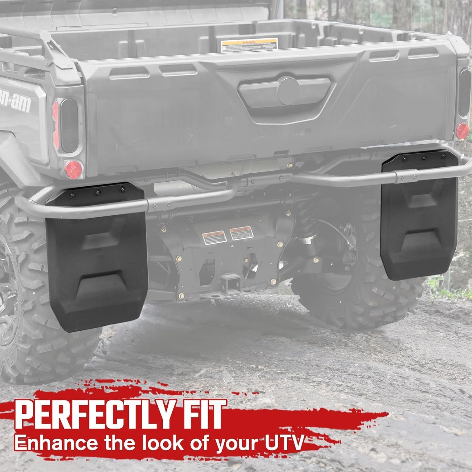 A & UTV PRO Mud Flaps Kit for 2016-2023 Can-Am Defender Accessories, Rear Mud Guards Fender Flares Extension Splash Proof, Replace OEM #715003041, 2PCS