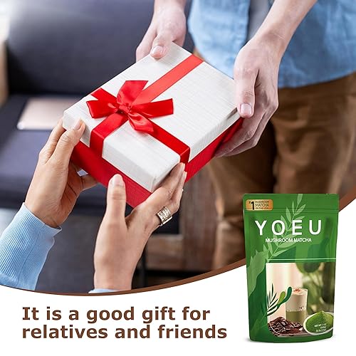 Miniatura 8 de 6.35 oz, polvo orgánico de hongos matcha, matcha japonés y 12 ingredientes naturales, café instantáneo, polvo con leche, alternativa al café