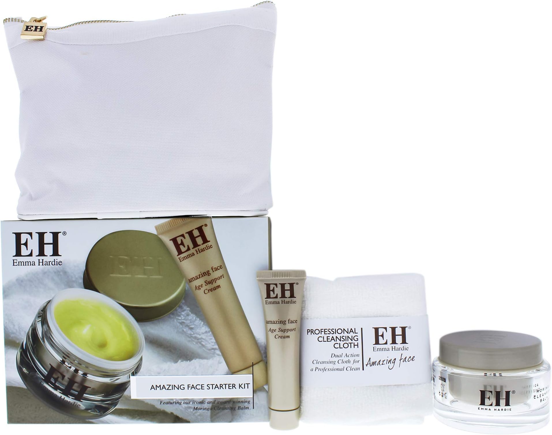 Starter Kit by Emma Hardie for Women - 4 Pc 1.7 oz Moringa Cleansing Balm, 0.5 oz Age Support Face C