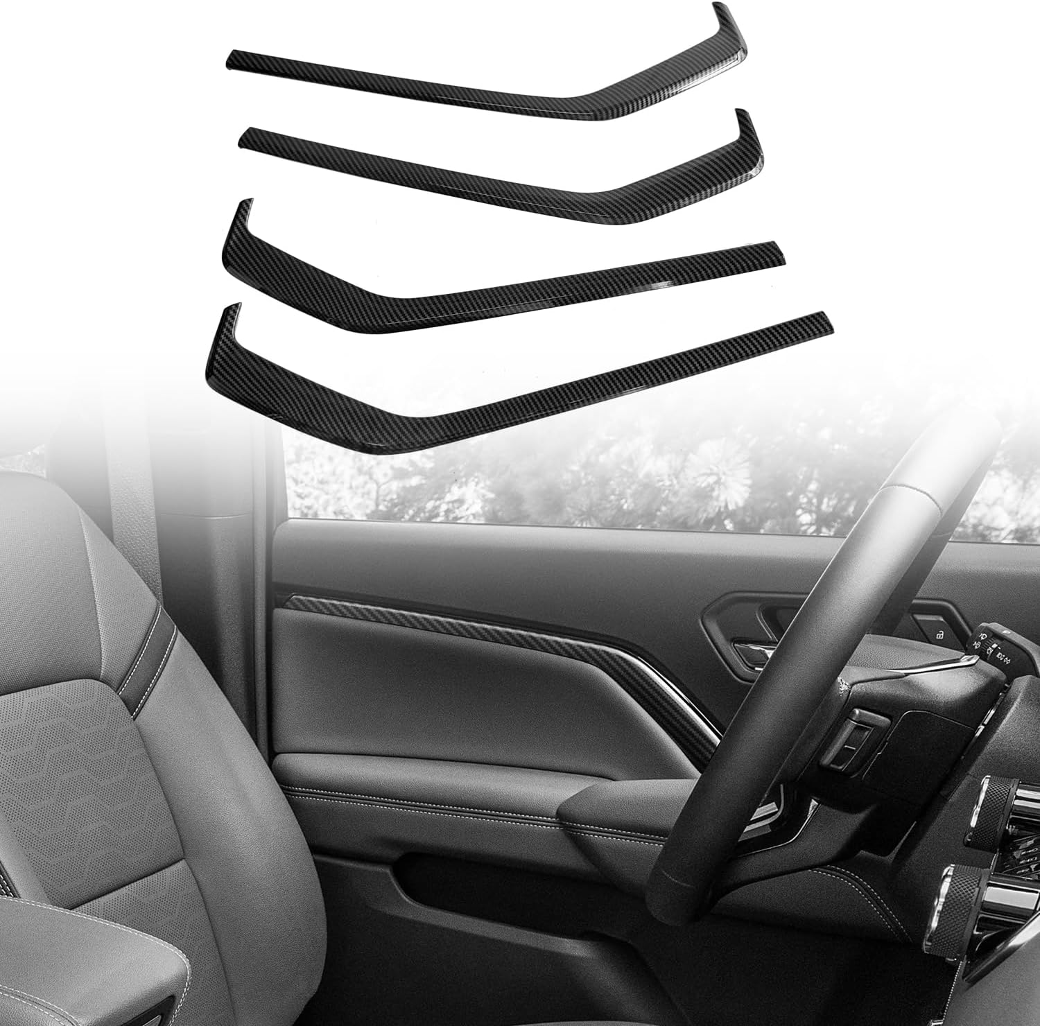 L2R for Chevrolet Colorado 2023 2024 Carbon Black Interior Gear Shift Panel Cover Frame Trim ABS Interior Car Accessories 1pcs