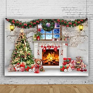 Qinunipoto 背景布 クリスマス 飾りの古い部屋 Merry Christmas 1.5x1m ハロウィンパーティーの飾り コスプレの背景 記念写真 ビニール製 写真撮影 backdrop background 撮影背景 撮影シート 記念写真 背景紙 写真スタジオ