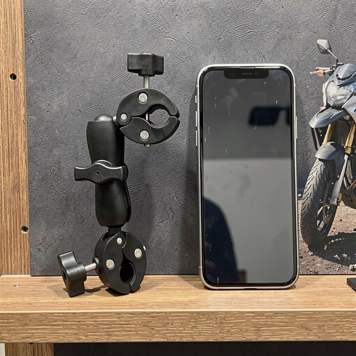 YARNOW 2 Pezzi Supporto per Telefono Moto Testa a Sfera 25mm e Morsetto
