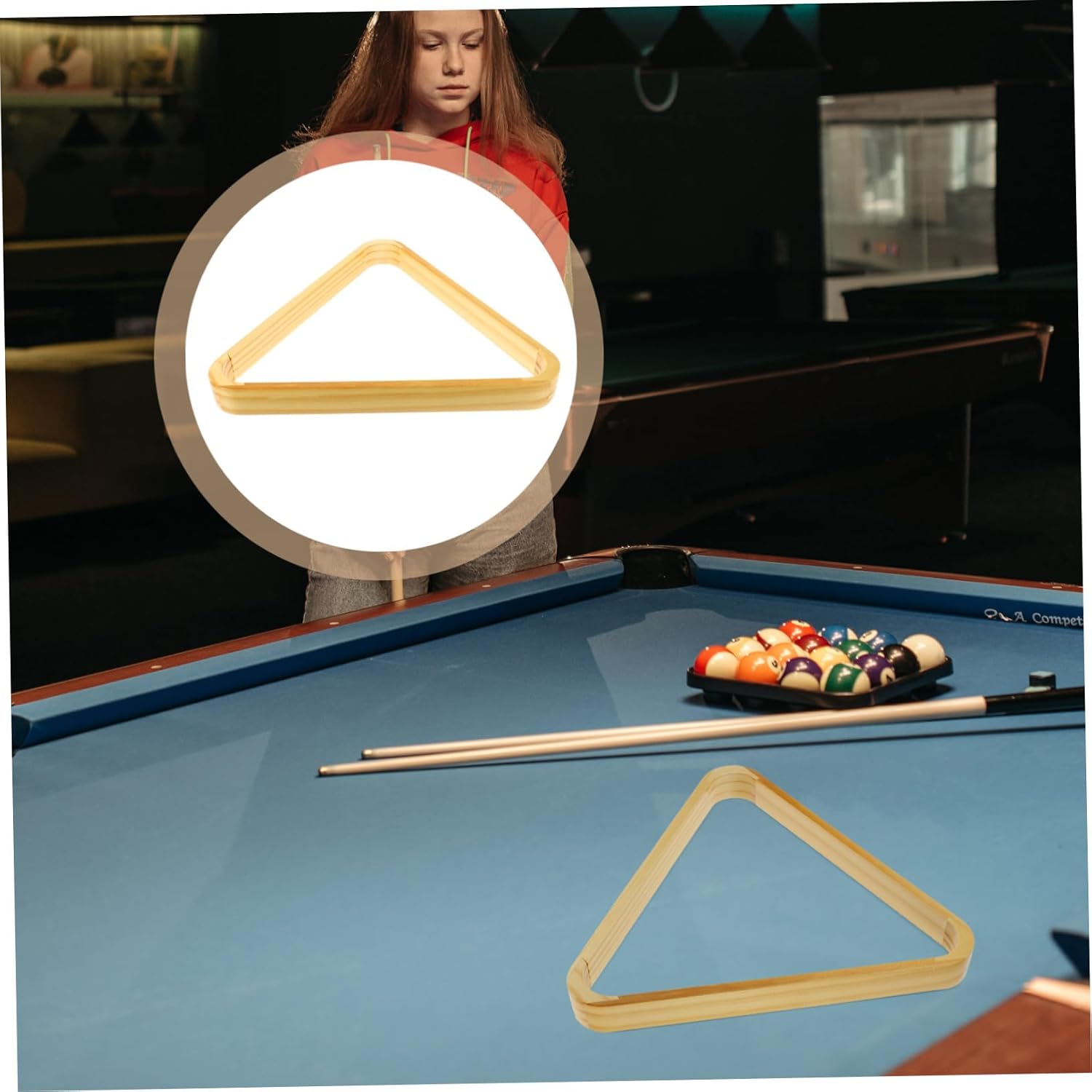 Billiard Ball Rack Pool Triangle Frame for Convenient Ball Placement and Removal Sturdy Table Pool Holder with Rounded Edges for Home and Tournament Use