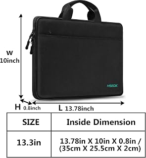 Hseok 13-14 Inch Laptop Sleeve Briefcase for MacBook Pro 14" M4/M3/M2, Air 13", XPS 13/14 - Waterproof Multi-Pocket Case