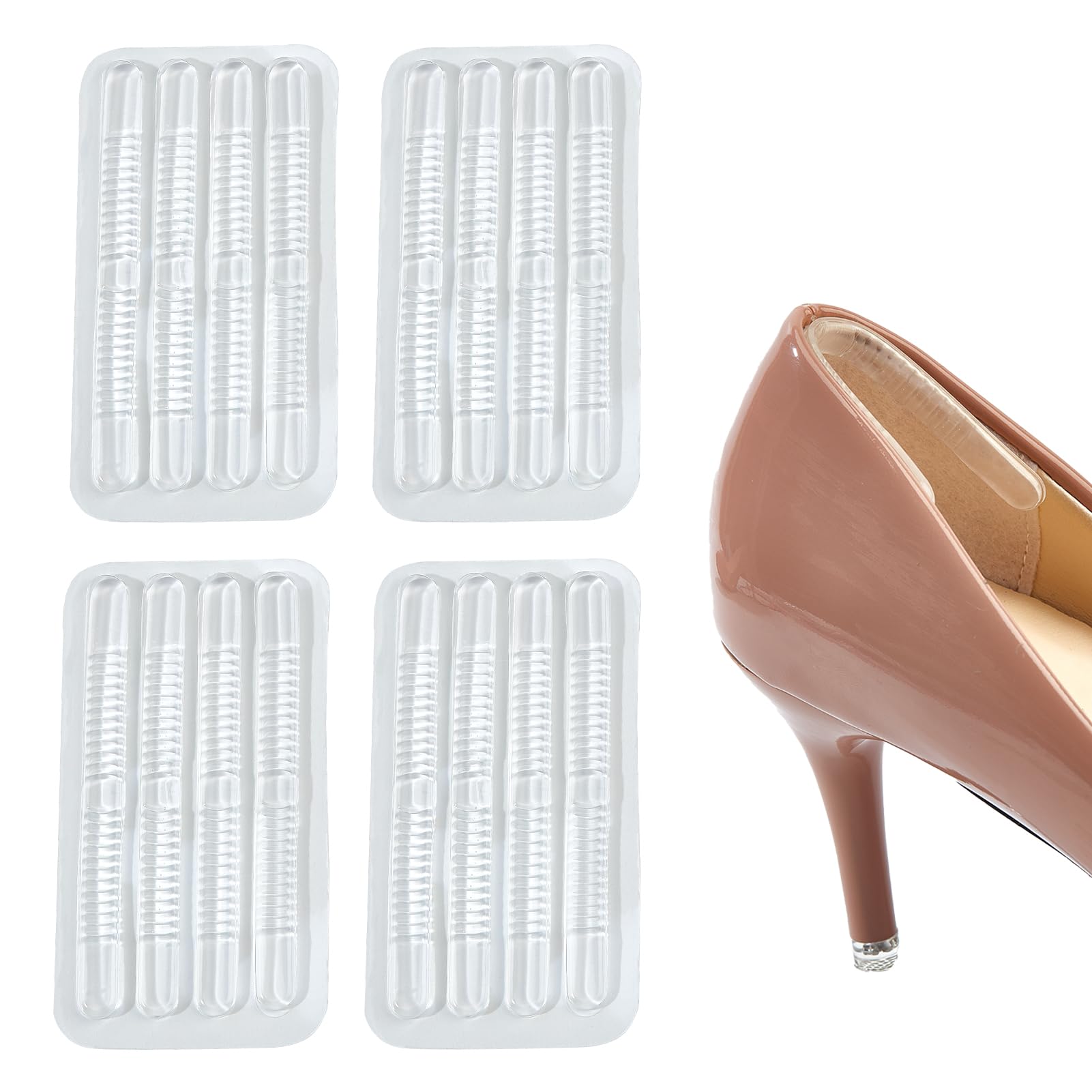 6 Impugnature Tacco In Pelle Scamosciata Tappetino Protezioni Piedi Gel - Foto 5