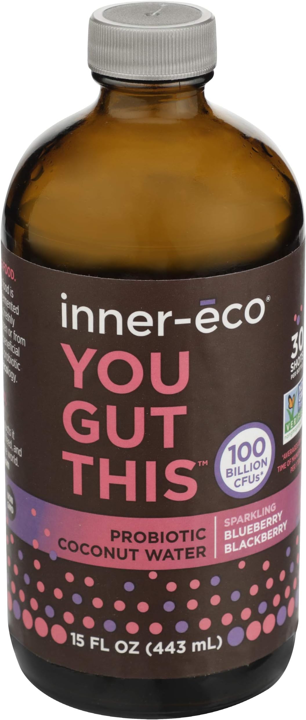Inner Eco, Probiotic Coconut Water Blueberry BlackBerry, 15 Fl Oz