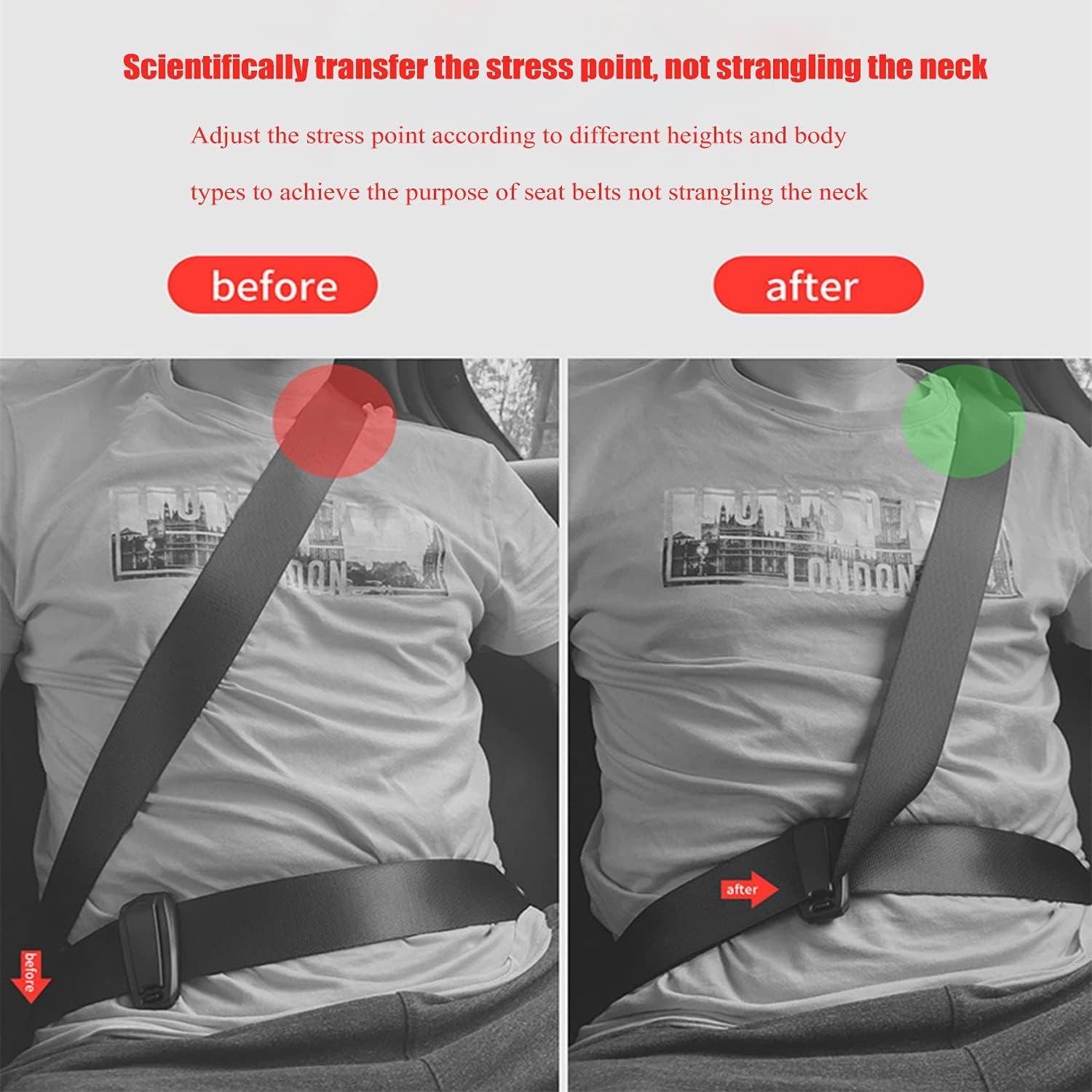 Seatbelt Seat Belt Adjuster,Seat Belt Clip Universal Shoulder and Neck Belt Locator Retainer Locking Clip, 2 Pieces : Automotive