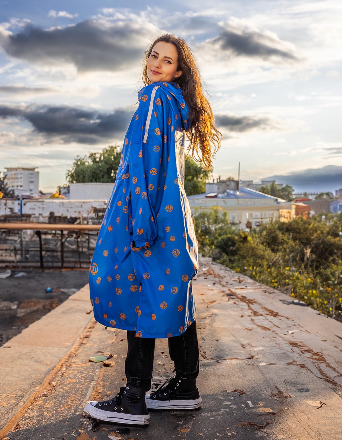Jubi® Poncho de pluie pour femme - 100 % imperméable, léger et respirant - Poncho coupe-vent pour l'extérieur, la randonnée, le camping et les voyages - Protection contre la pluie élégante pour le
