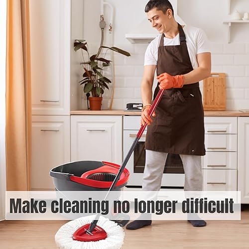 Miniatura 7 de 12 cabezales de repuesto para trapeador giratorio, color blanco, grande, 360, fácil de escurrir, repuesto de microfibra, cabezales de trapeador