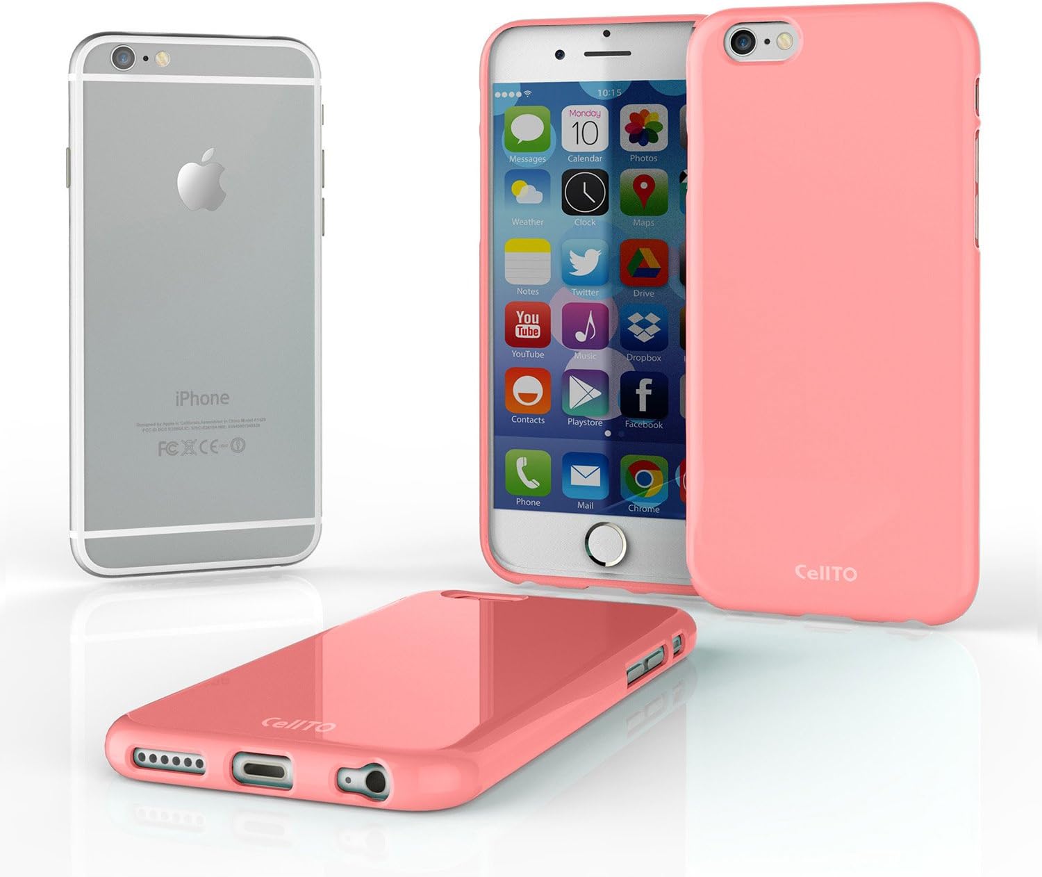 iPhone 6S Plus Case, Cellto Thin TPU [0.33 mm] Cover Soft Flex [Anti Slip] Silicone Case for iPhone 6 Plus (2014) / 6S Plus (2015) - Baby Pink