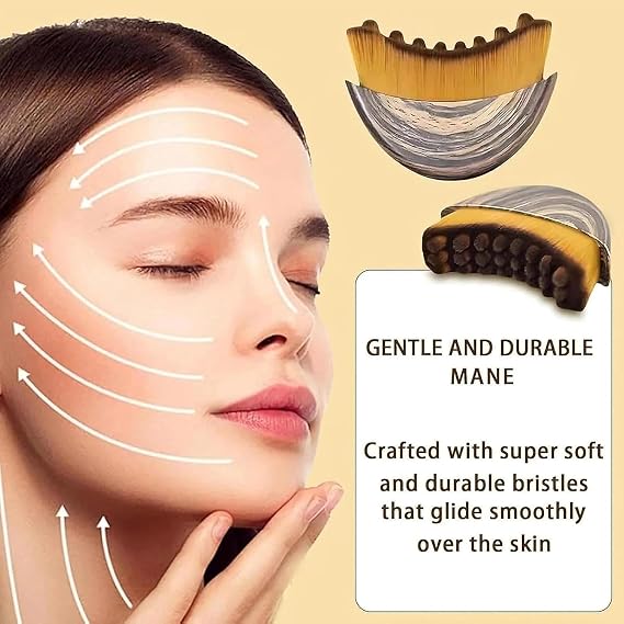 Lymphatic Contour Face Brush, Contour Face Brush for Lymphatic Drainage, Ergonomically Designed to Fit The Skin Precisely and Relieve Fatigue, Chin & Jawline Sculpting (2Pcs)