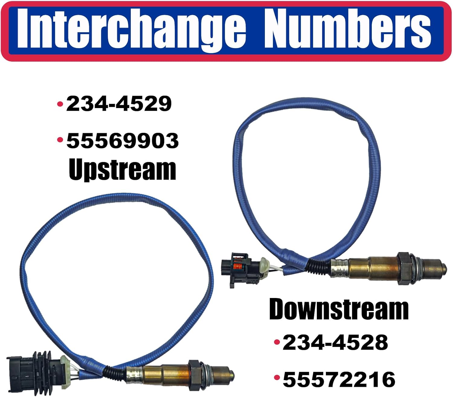 234-4529 234-4528 Upstream & Downstream Oxygen O2 Sensor Direct Fit for 2011-2015 Chevy Cruze 1.4L 1364cc, 2012-2020 Sonic1.4L, 2013-2021 Trax 1.4L, 2013-2021 Buick Encore 1.4L