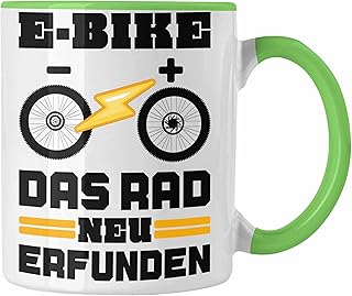 Trendation - Elektrofahrrad E-Bike Tasse mit Spruch Geschenk Ebike Lustige Geschenke Kaffeetasse Rentner Sprüche (Grün)