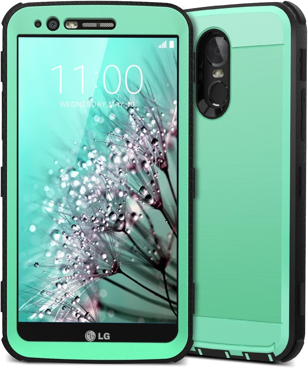 CinoCase Compatible with LG Stylo 3/3 Plus Case Heavy Duty Armor Protective Case Hybrid TPU Bumper Shockproof Case with Brushed Metal Texture Hard PC Back for LG Stylo 3 / LG Stylo 3 Plus Mint