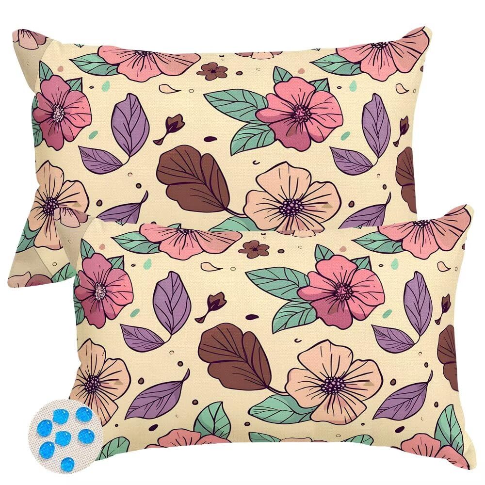 Outdoor Cushions Waterproof Cushion Covers 50cm x 70cm Pack of 2 Spring Garden Cushion Cover Flowers Decorative Throw Pillow Covers 20 x 28 Inch Pillowcase for Garden Furniture Living Room -SC358