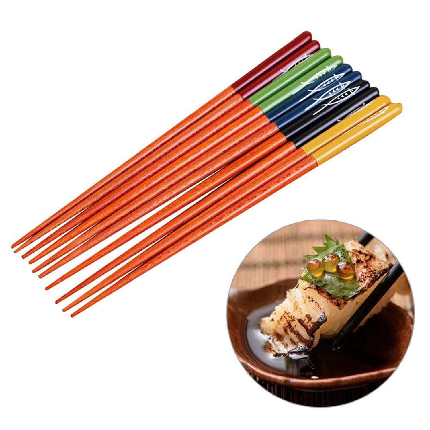 Bacchette di legno cinesi dello zodiaco di lusso riutilizzabili Round Dragon Ramen Sushi Chop Sticks Set stoviglie da cucina senza cera senza lacca