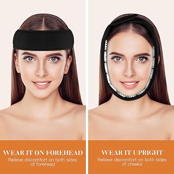 Ipetboom Acupressure Headband - 1pc Acupressure Wrap Belt Headband for Muscle Stress Relaxation, Massage Head Band for Neck Head Facial Skin Lift, Black Massage Tool for Meditation, 67x6cm