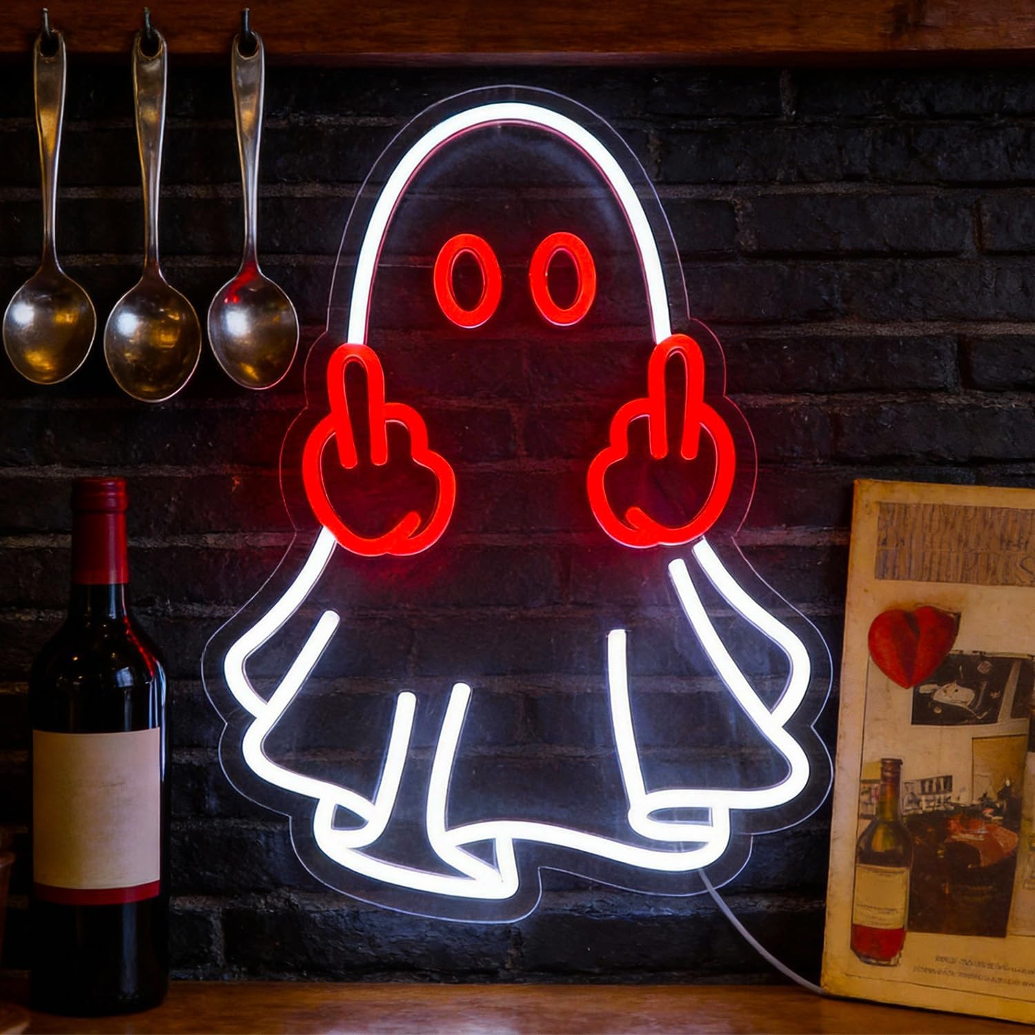 Ghost Neon Sign Led Neon Lights Signs for Wall Decor USB Powered Led for Room Decoration Home Bar Game Room Party Decor - Image 3