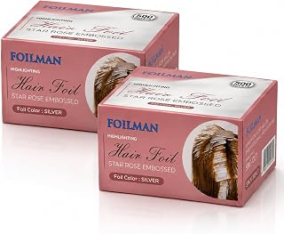 Pre-Cut Silver Pop-Up Hair Foil, Star Rose Embossed Foils for Highlighting, Aluminum Hair Foil Sheets - 5 x 11 Inch- 2 Pack (1000 Sheets)