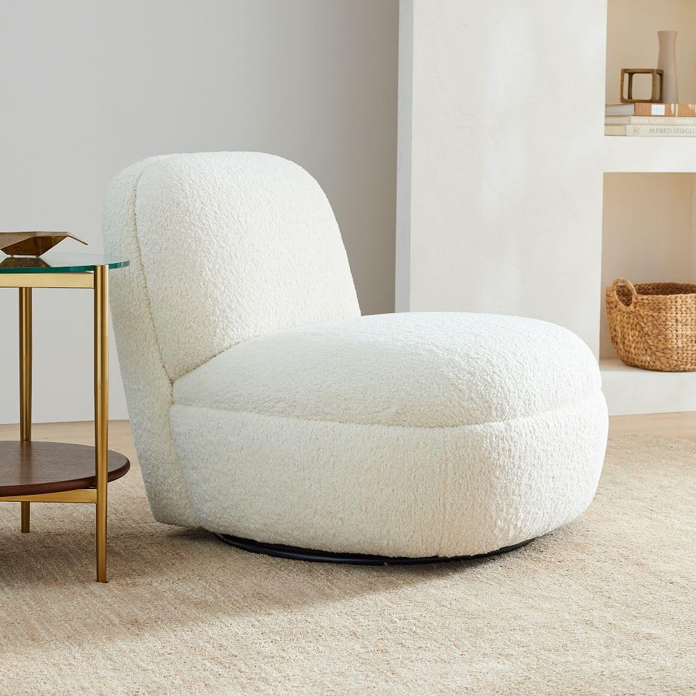 Lazy Single Sofa Chair Cozy Style For Modern Living Rooms (White)