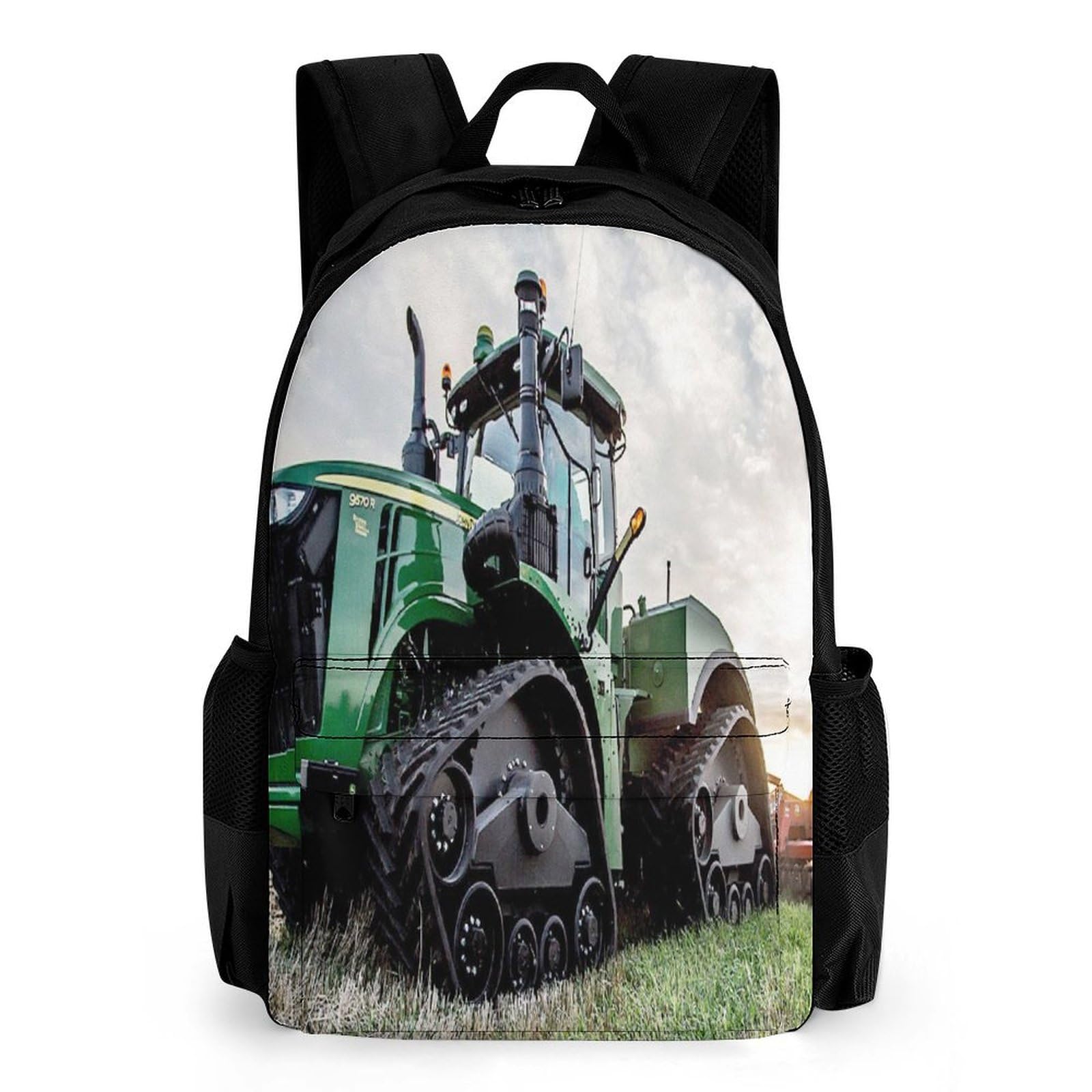 Tnfhsoft Unisex Kids Tractor-3 Backpack For Kids Boys Girls Tractor Casual Big Capacity School Bags Teenager Rucksack With Side Bottle Pockets 42X30.5cm