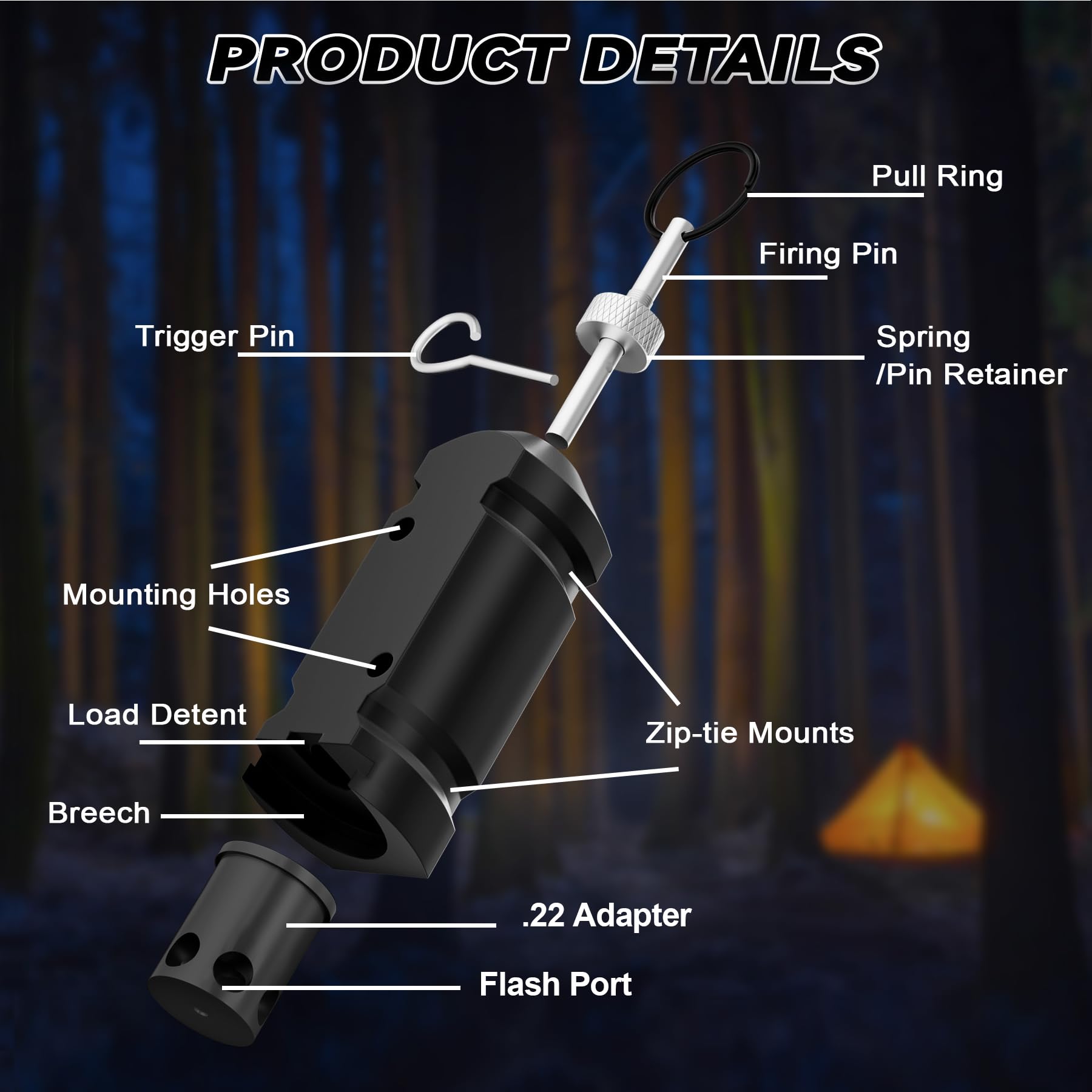 GLKTRS 12 Gauge Camping Trip Wire Alarm Device, 2 Packs Perimeter Trip Alarm, Kevlar Cord for Camping Safety & Survival Equipment, Home Defense Weapon for Outdoor and Bear Deterrent