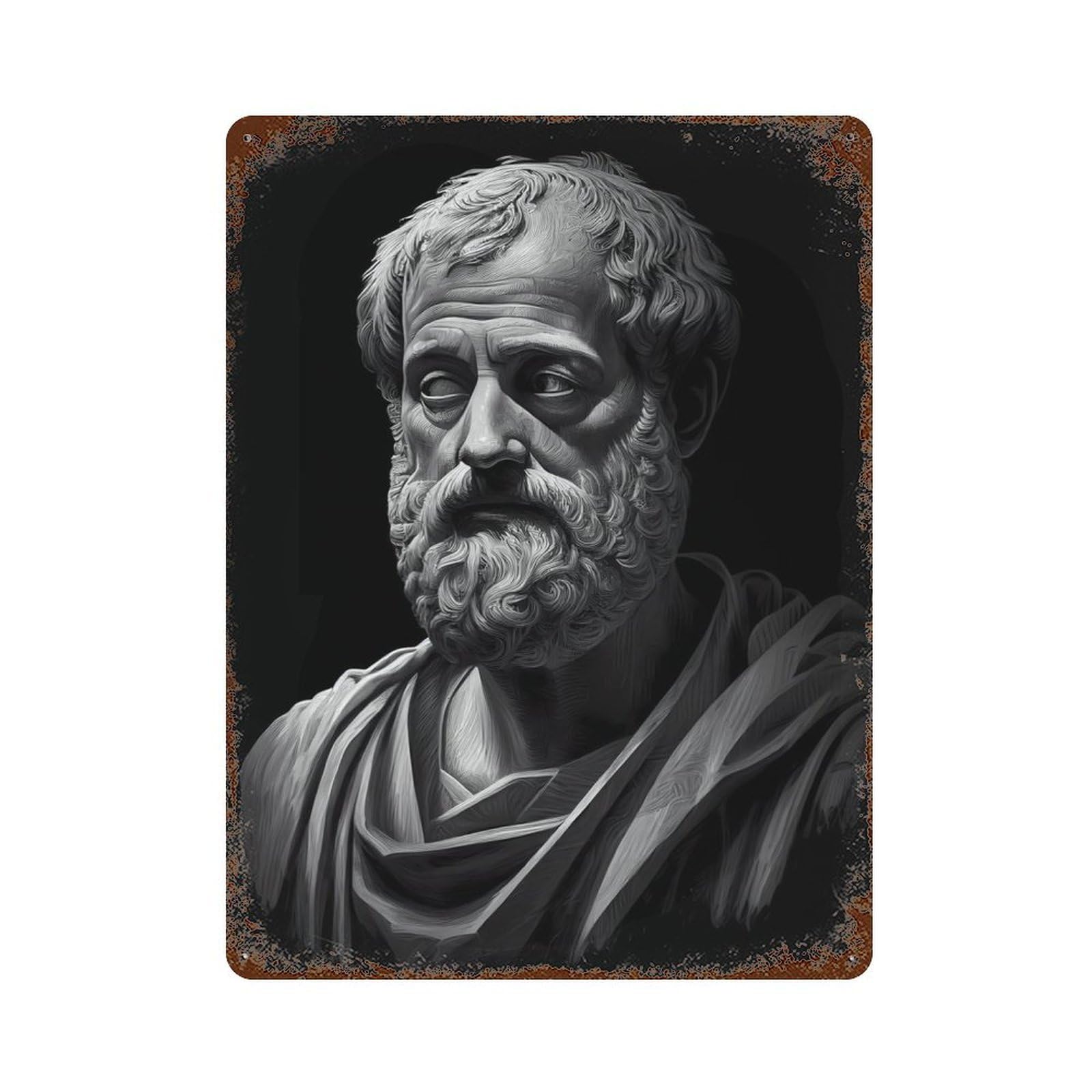 Aristotle Retro Metal Sign 15.7"x11.8", Vintage Wall Decor for Garage, Pub Or Kitchen