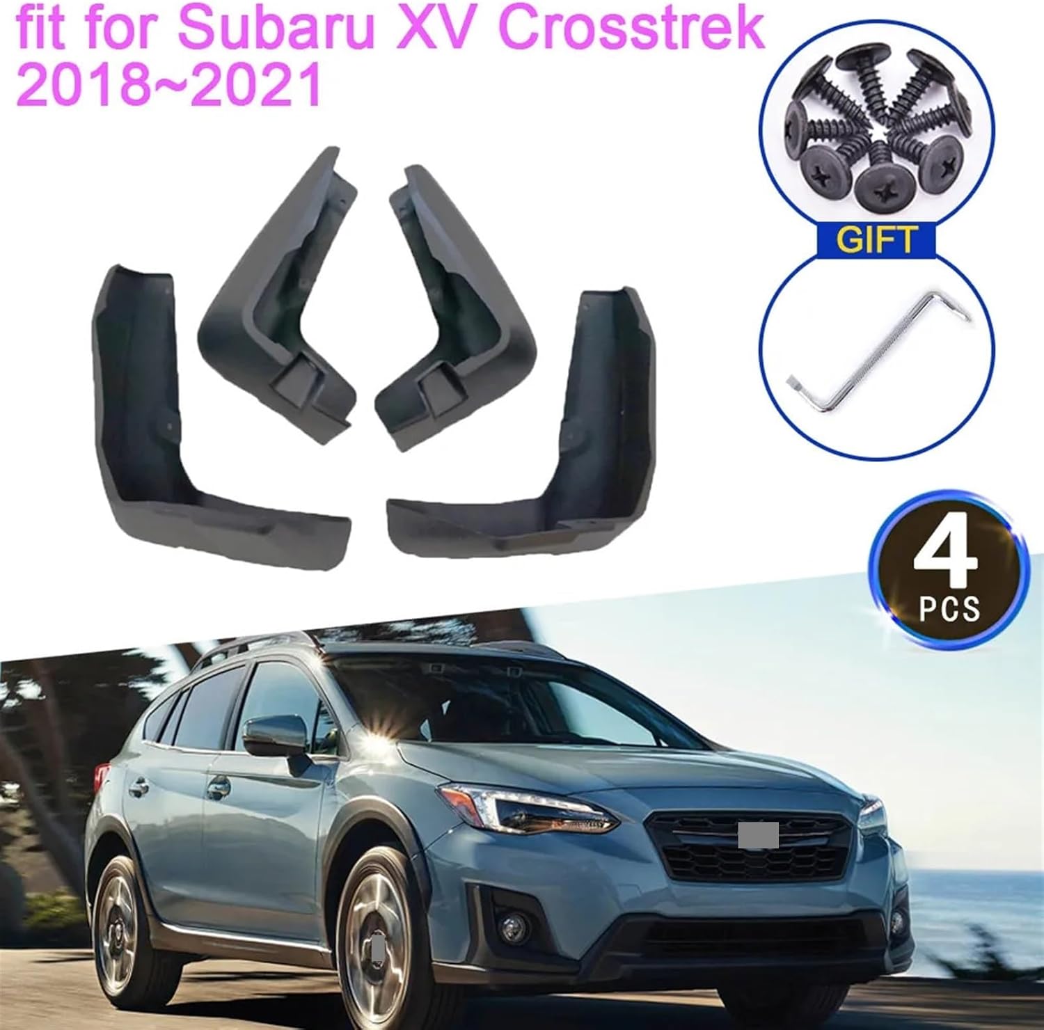 Car Fender Accessories for Subarus XV Crosstrek 2018 2019 2020 2021 Mudflap Mudguards Splash Guards fenders Flare Front Rear Wheel Car Stying Accessories