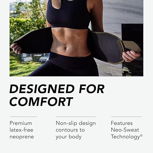 Vista 44 de Sports Research - Faja reductora de cintura Sweet Sweat, la banda de sudoración aumenta la temperatura del estómago para reducir el peso del agua
