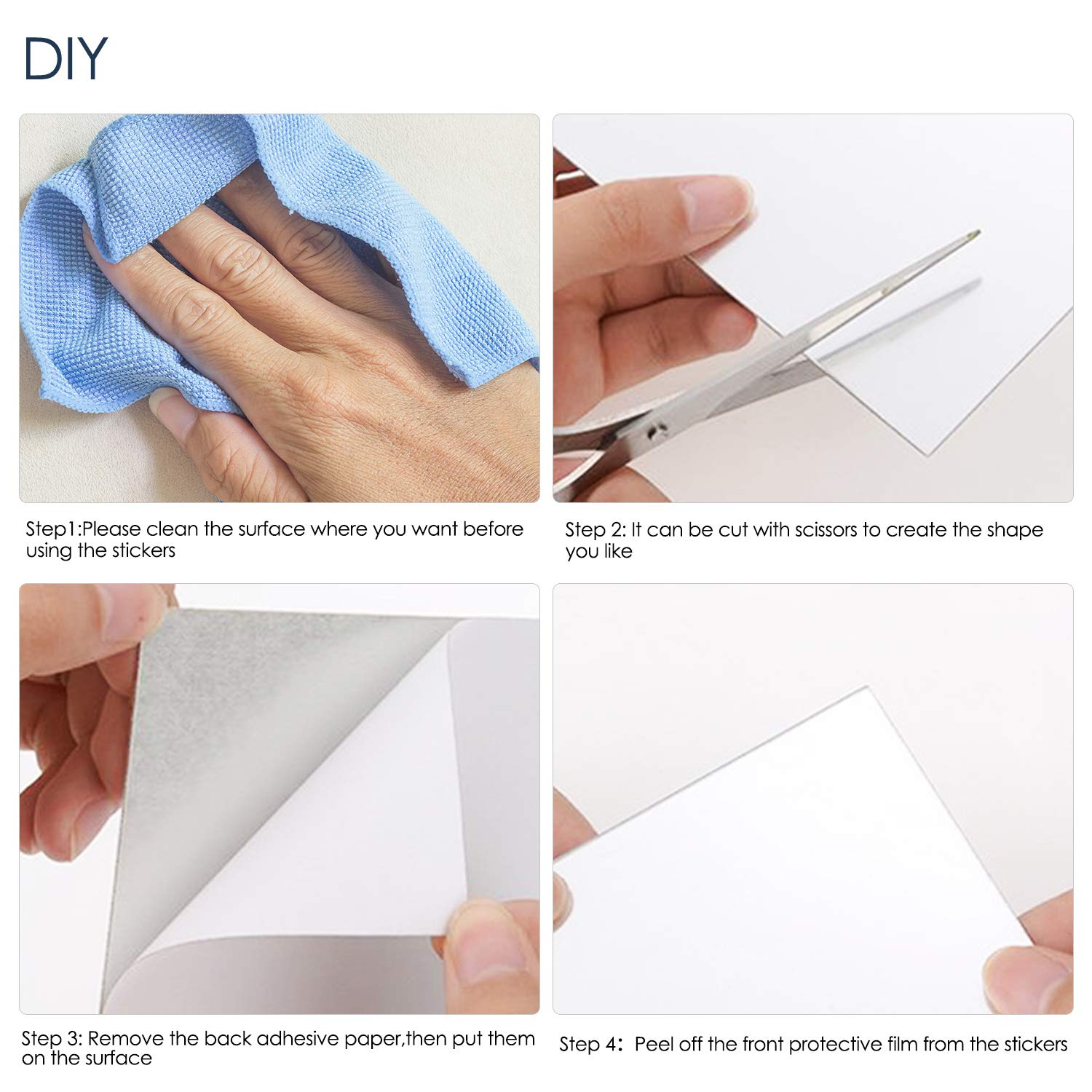 20 Pieces Mirror Sheets Adhesive Mirror Tiles 6 x 6 Inch Adhesive