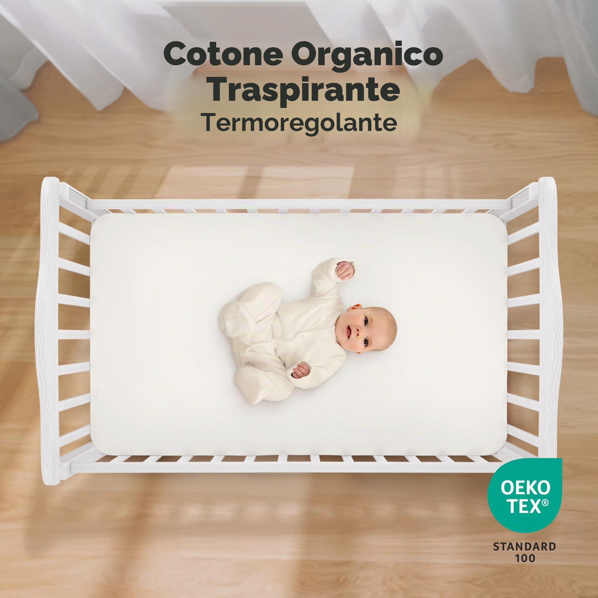 Lenzuolo con angoli per lettino da 70x140 - Set di lenzuola per lettino da bambino, composto da un lenzuolo con angoli e due lenzuolini per lettino, in cotone (Woodland)