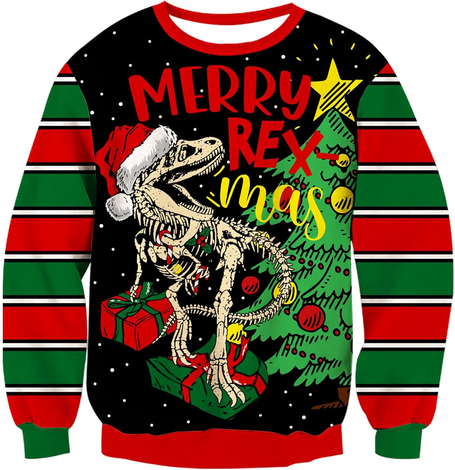 RAISEVERN Ugly Christmas Sweater for Men Women Knitted Pullover Tops