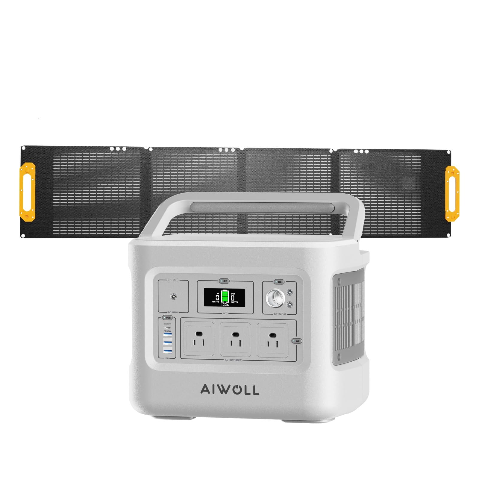 AIWOLL ポータブル電源 1531Whと200wセット Amazon.co.jp: AIWOLL ポータブル電源 ソーラーパネル セット