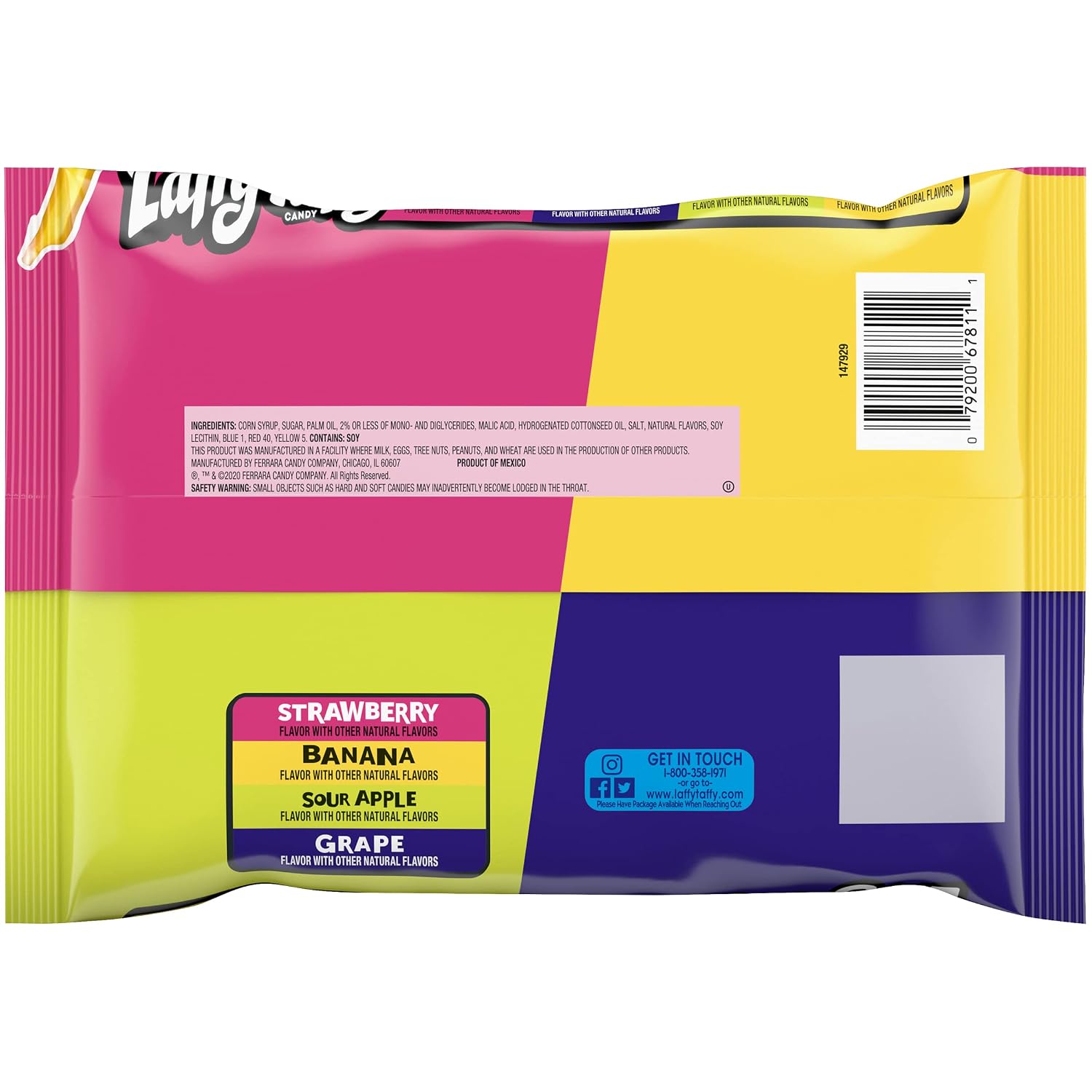 Laffy Taffy Candy, Assorted Mini Bars, 12 Ounce