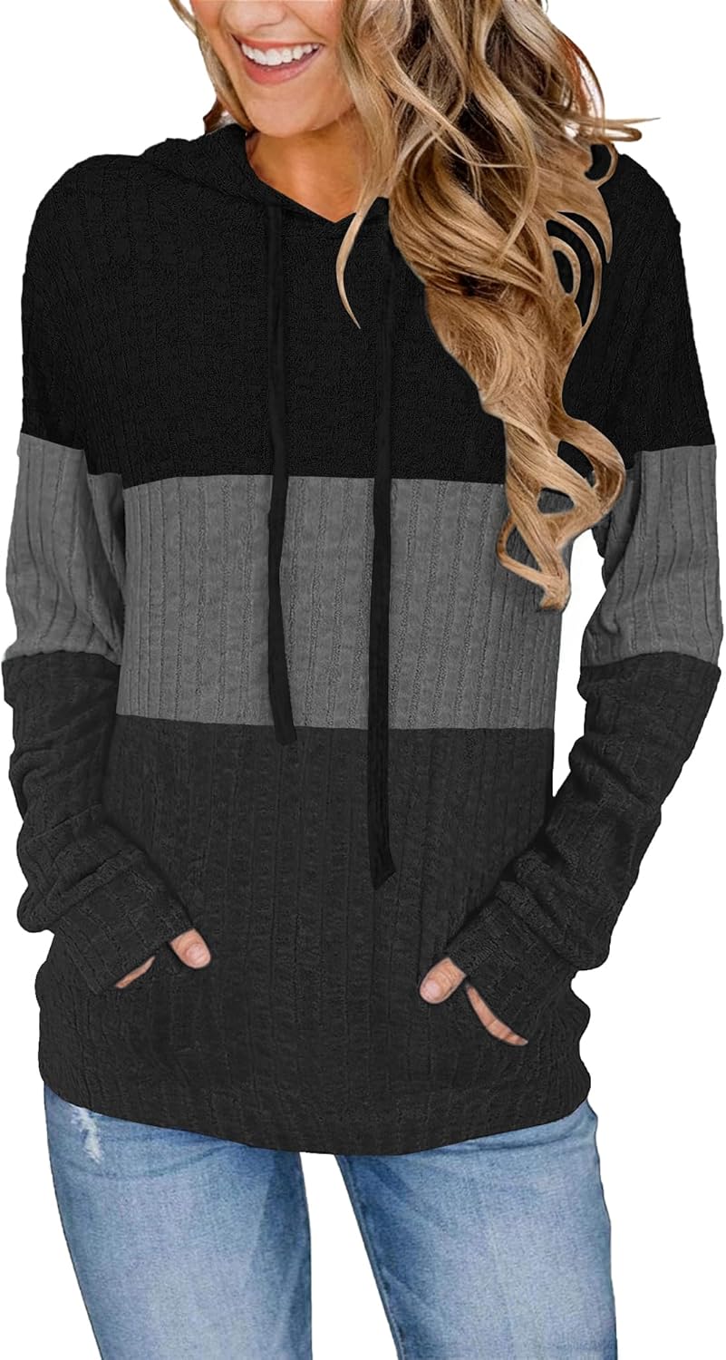 Bosmeer Hoodies for Women Casual Long Sleeve Drawstring Loose Fit Pullover Sweaters Tops for Women Trendy 2025 Fall Fashion