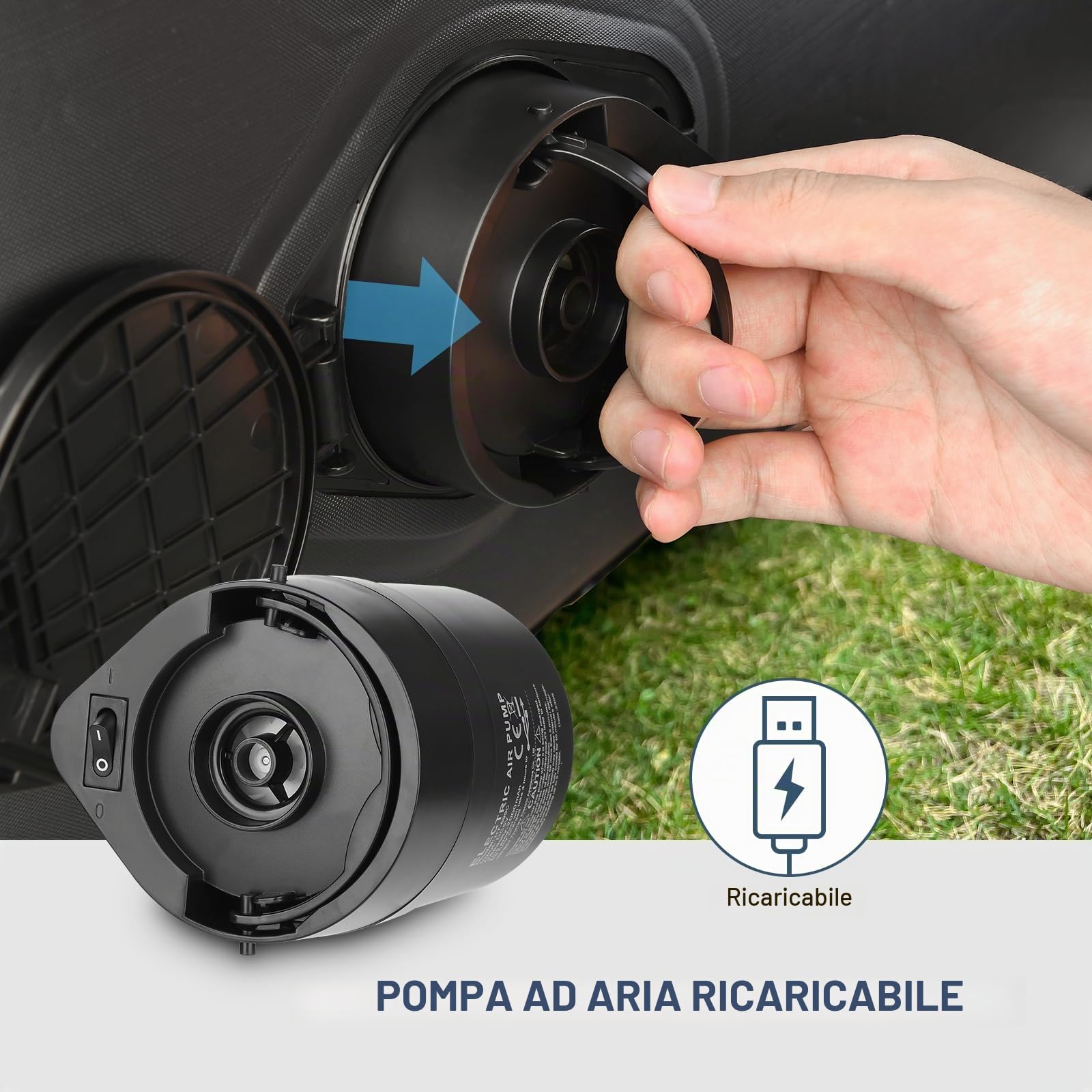 Bestrip Divano Gonfiabile, Lettino Gonfiabile, Materasso ad Aria con Pompa Elettrica Integrata, Divano Gonfiabile da Campeggio, Adatto per Interni ed Esterni (180 * 70 * 50 cm)