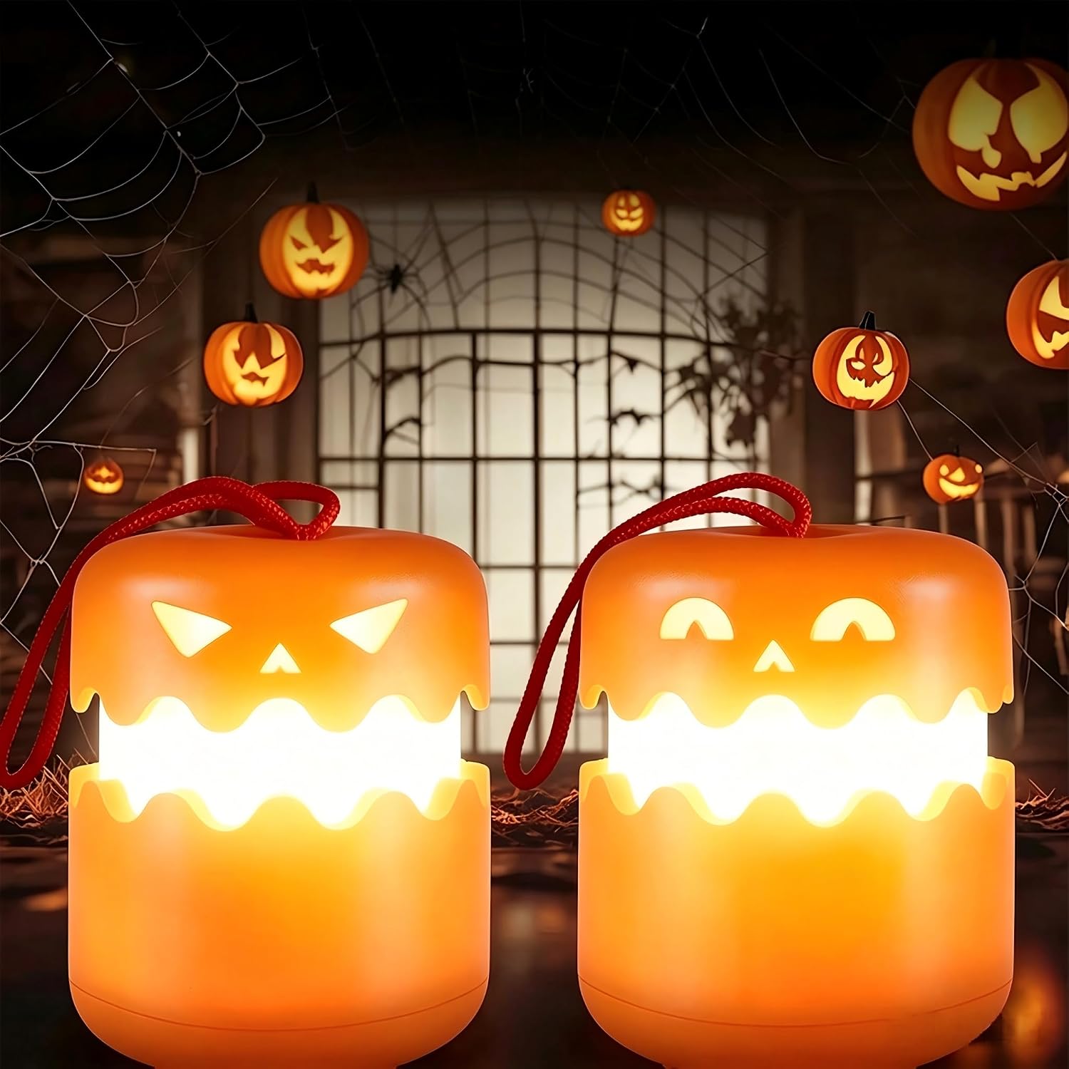 2 Pack Halloween Jack-o'-Lantern Lights
