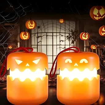 2-Pack Halloween Lanterns Jack-o'-Lantern Lights